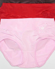 Pack of 3 Womens Silk Plain Panties – AF-119 – Mix Colors