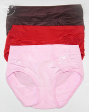 Pack of 3 Womens Silk Plain Panties – AF-119 – Mix Colors