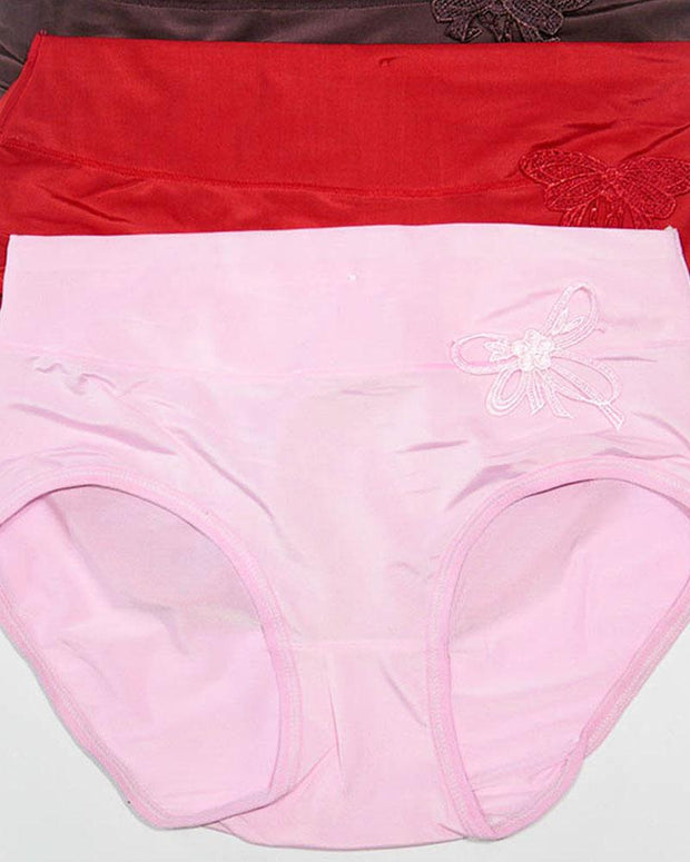 Pack of 3 Womens Silk Plain Panties – AF-119 – Mix Colors