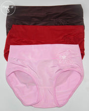 Pack of 3 Womens Silk Plain Panties – AF-119 – Mix Colors