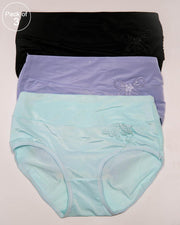 Pack of 3 Womens Silk Plain Panties – AF-119 – Mix Colors