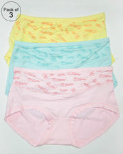 Pack of 3 Womens Printed Panties – AF-120 – Mix Colors