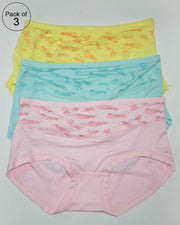 Pack of 3 Womens Printed Panties – AF-120 – Mix Colors