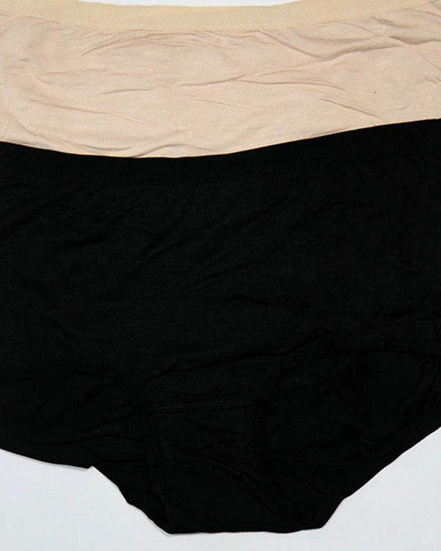 BASIC HIGH WAIST COTTON PANTY PACK OF 3 - FL-512 - BLACK SKIN & WHITE
