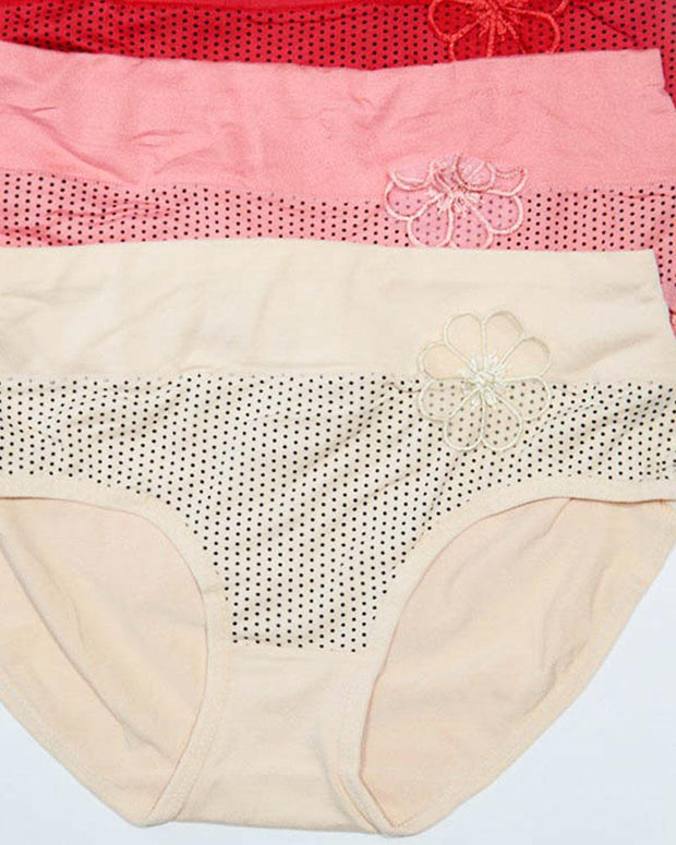 Pack of 3 Womens Polka Dotted Panties – AF-122 – Mix Colors