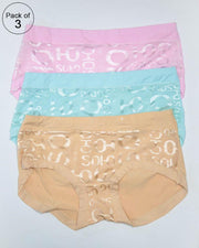 Pack of 3 Womens Fancy Panties – AF-123 – Mix Colors