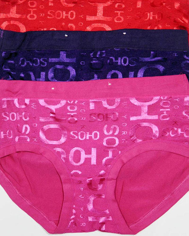 Pack of 3 Womens Fancy Panties – AF-123 – Mix Colors