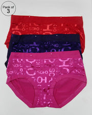 Pack of 3 Womens Fancy Panties – AF-123 – Mix Colors