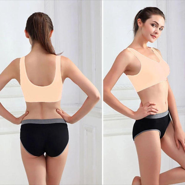 Stretchable Sports Bra - Aire Bra - 2B-101 - Peach - Bras - diKHAWA Online Shopping in Pakistan