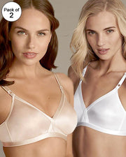 BHS Pack of 2 Non-Wired Non-Padded Full Cup Plus Size Silk Bra - 230447