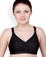 Pack of 2 - Basic Bra - Black & White  - Cotton Bra - Non Padded Bra - Non Wired Bra