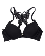 Sexy Butterfly Bra Black- Single Padded Under Wired