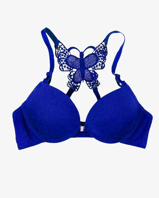 Sexy Butterfly Bra Blue - Single Padded Under Wired