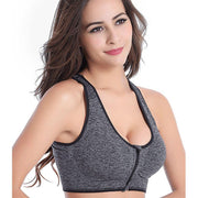 Black Zip Up 33251 Wirefree Sports Bra - Branded Sports Bra