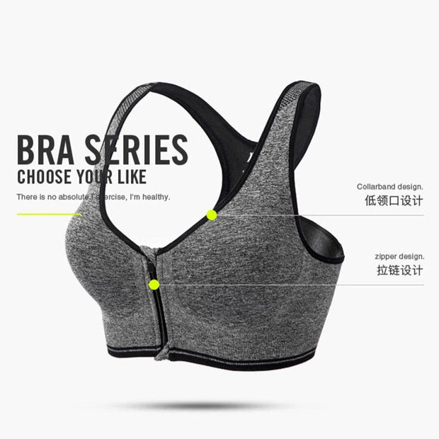 Zip Up Wirefree Sports Bra - Branded Sports Bra - Bras - diKHAWA Online Shopping in Pakistan