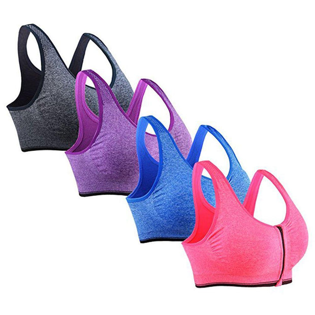 Zip Up Wirefree Sports Bra - Branded Sports Bra - Bras - diKHAWA Online Shopping in Pakistan