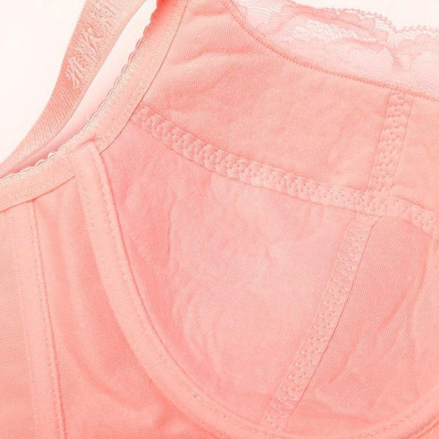 Underwired Pink Single Padded Net Bra - 4 Hook - Bras - diKHAWA Online Shopping in Pakistan