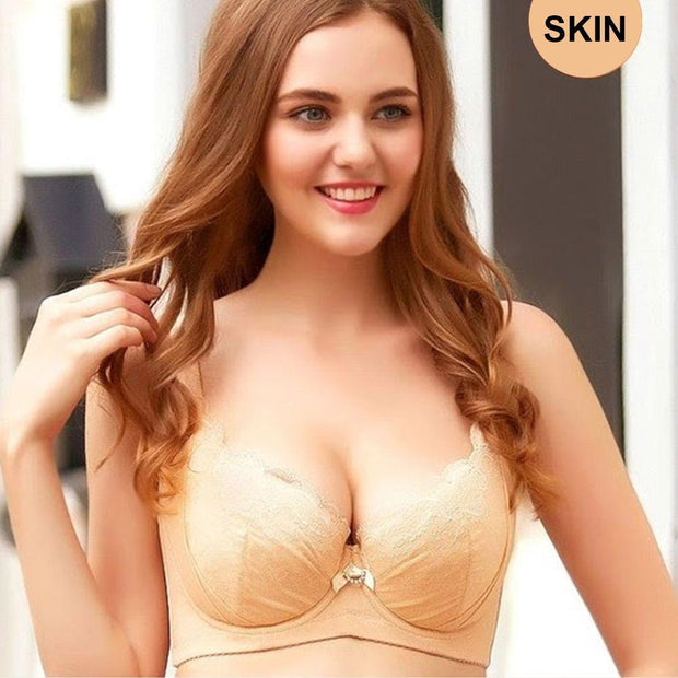 Peach Net Double Padded Underwired Bra - Bras - diKHAWA Online Shopping in Pakistan