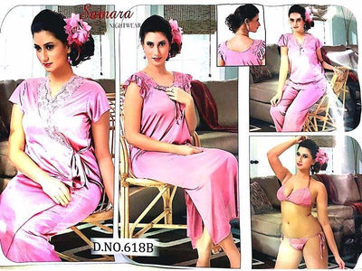 Baby Pink Wedding Nighty Sets For Bridals - 618B - 6 Pieces Nighty Sets - Nighty Sets - diKHAWA Online Shopping in Pakistan