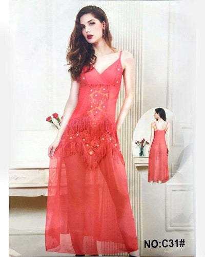 Wedding See Through Sexy Long Nighty - C31 - Nighty - diKHAWA Online Shopping in Pakistan