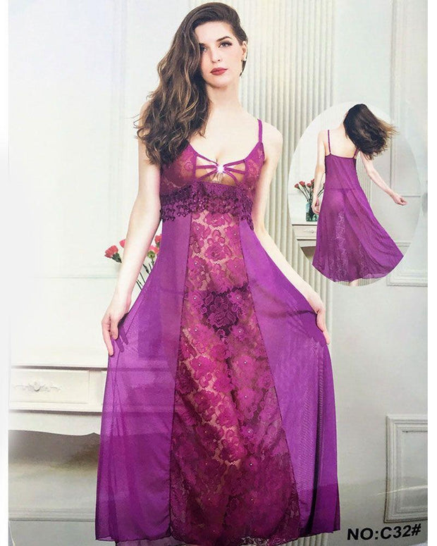 Bridal Honeymoon Sexy Long Nighty - C32 - Nighty - diKHAWA Online Shopping in Pakistan