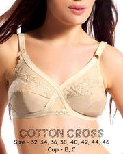 Cotton Cross - Flourish Black Bra - Non Padded Non Wired Embroidered Cotton Bra