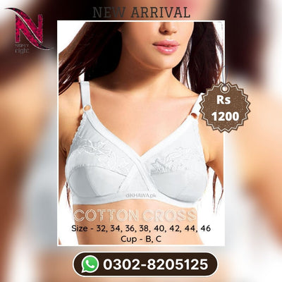 Cotton Cross - Flourish Bra - Non Padded Non Wired Embroidered Cotton Bra