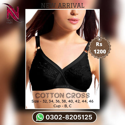 Cotton Cross - Flourish Bra - Non Padded Non Wired Embroidered Cotton Bra