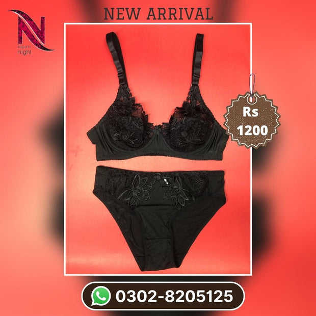Black Bridal Bra Panty Sets - Non Padded Underwired Bra Panty Set 2022 -  Online Shopping in Pakistan - Online Shopping in Pakistan - NIGHTYnight