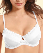 Desire W Bra - Flourish Bra - Non Padded Underwired Bra - Jersey Lace Bra