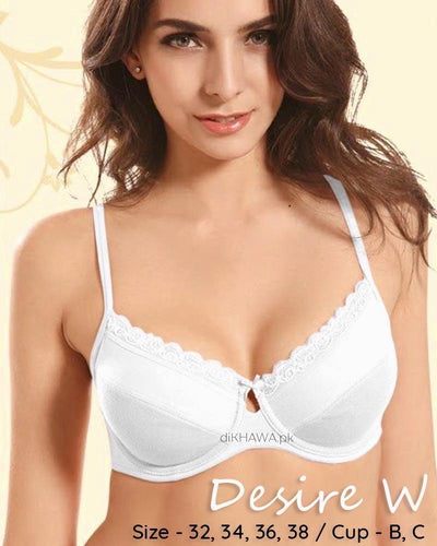 Desire W Bra - Flourish Bra - Non Padded Underwired Bra - Jersey Lace Bra