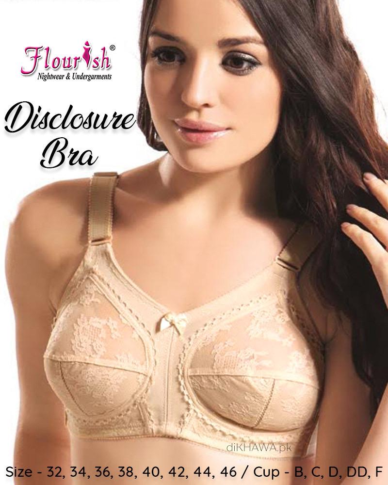 Nightynight -  Price = Rs.450.00 Embroidered Designed  Beige Net Bra , Non Padded - Under Wired Bra - By Sexy Lady - Online  Lingerie, Nighty, Nightwear & Undergarments Shopping in Pakistan.