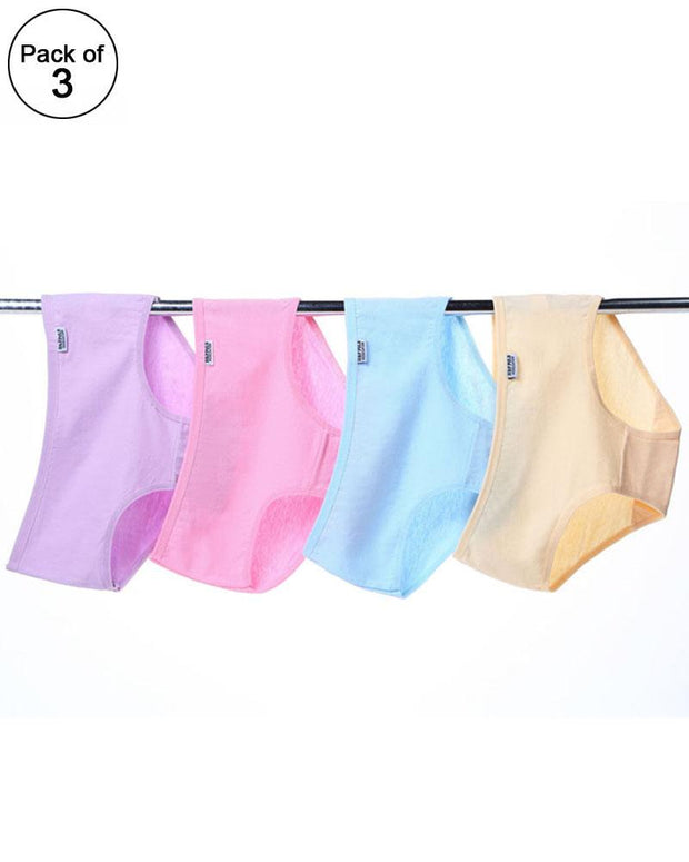 Pack of 3 - Sexy Bridal Cotton Plain Panty For Ladies