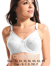 Citin Bra - Flourish - Black Bra - Non Padded & Non Wired Bra - Minimizer Bra