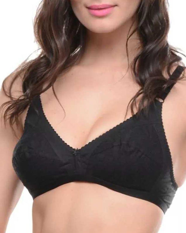 Embroidered Bra - 5501 - Bodycare - Black