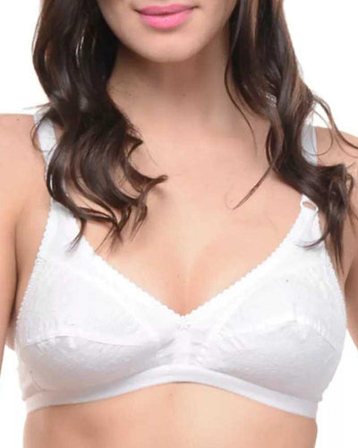 Embroidered Bra - 5501 - Bodycare - White