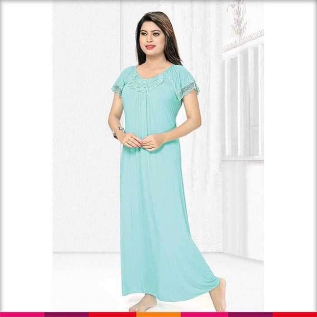 Firozi - FL-0037 - Flourish Nightwear - Nighty - diKHAWA Online Shopping in Pakistan