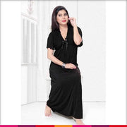 Flourish Nightwear Black - FL-0040 - Nighty - diKHAWA Online Shopping in Pakistan