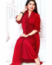 Red Nighty - FL-0044 - Flourish Nightywear - Nighty - diKHAWA Online Shopping in Pakistan