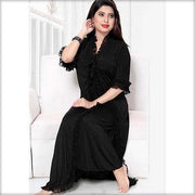 Black - FL-0044 - Flourish Nightwear - Nighty Sets - diKHAWA Online Shopping in Pakistan