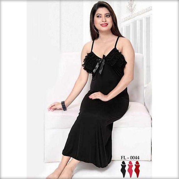 Black Nighty - FL-0044 - 2 Pcs Flourish Nightwear