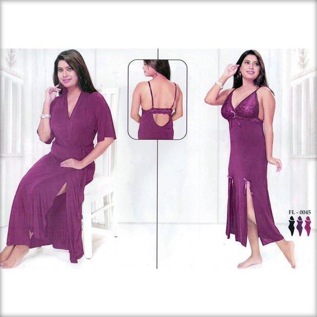 Hot Pink - FL-0045 - Flourish Nightwear - Nighty - diKHAWA Online Shopping in Pakistan