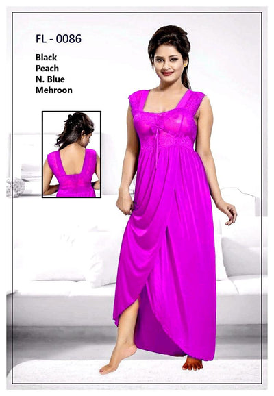 Pink Stylish FL-0086 - Flourish Exclusive Bridal Nighty Set Collection