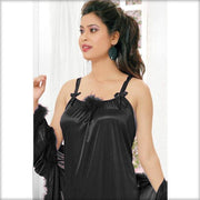 Black - FL-471 - Flourish Nightwear - Nighty - diKHAWA Online Shopping in Pakistan