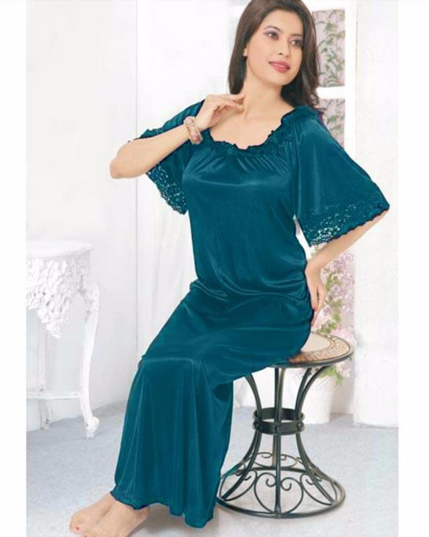 Firozi - FL-520 - Flourish Nightwear - Nighty - diKHAWA Online Shopping in Pakistan