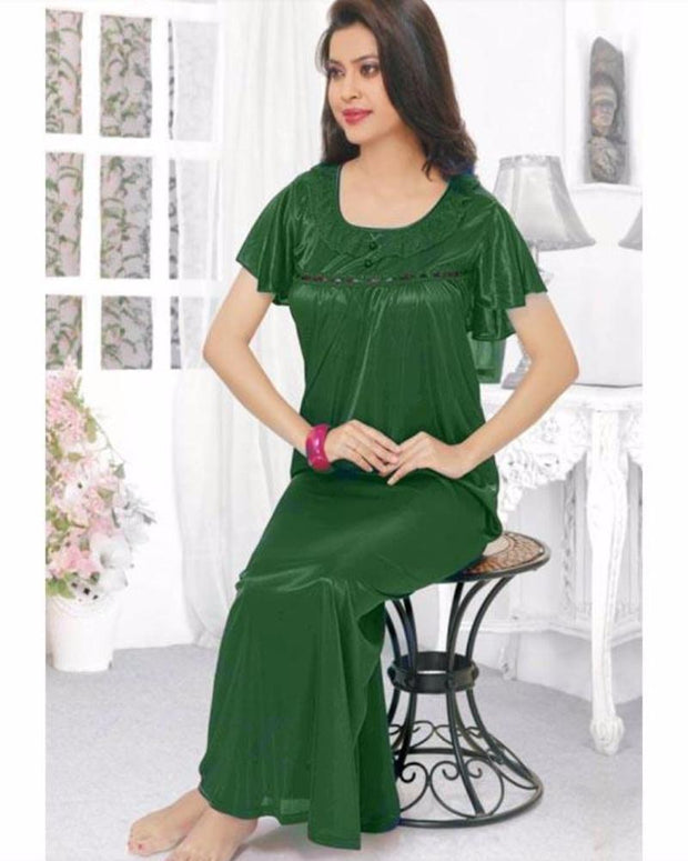 Flourish Long Nightwear - FL-514 - Nighty - diKHAWA Online Shopping in Pakistan