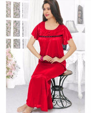 Flourish Long Nightwear - FL-514 - Nighty - diKHAWA Online Shopping in Pakistan