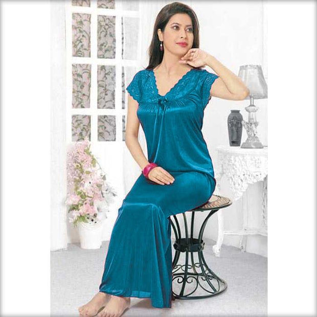 Firozi - FL-519 - Flourish Nightwear - Nighty - diKHAWA Online Shopping in Pakistan