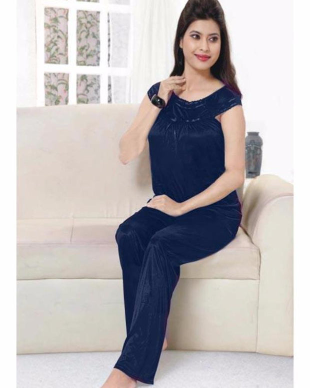 Flourish Silk Long Nighty For Women - FL-527 - Nighty - diKHAWA Online Shopping in Pakistan