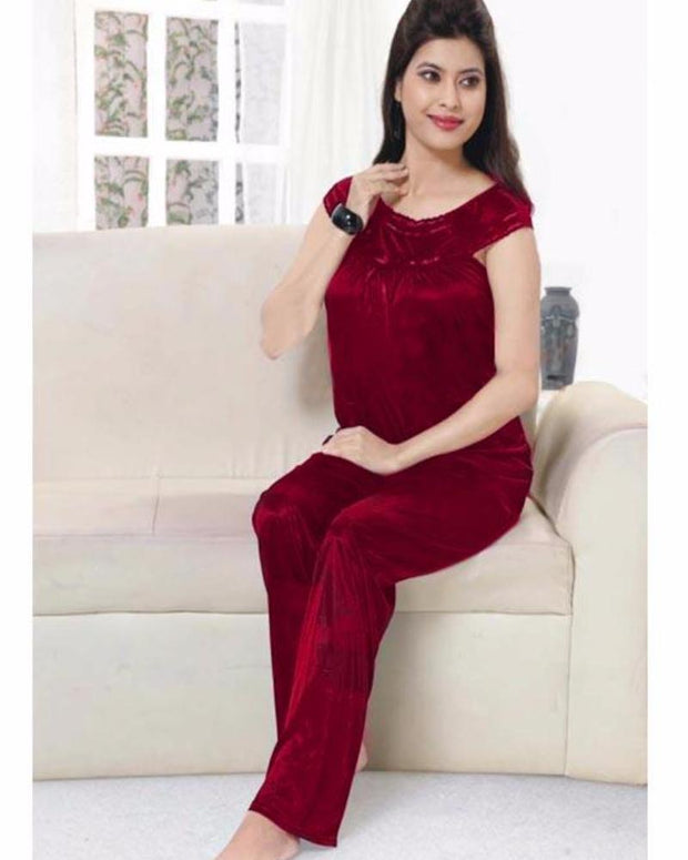 Flourish Silk Long Nighty For Women - FL-527 - Nighty - diKHAWA Online Shopping in Pakistan